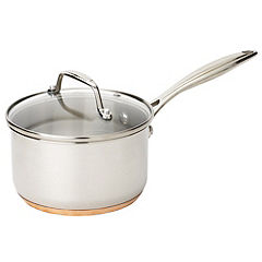 Different by Design Copper Bottom Stainless Steel 16cm Saucepan with Lid