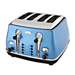 DeLonghi Icona 4 Slice Toaster Azure