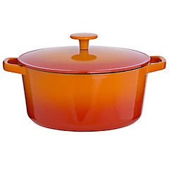 Cook's Collection Cast Iron Casserole Dish 3L Orange